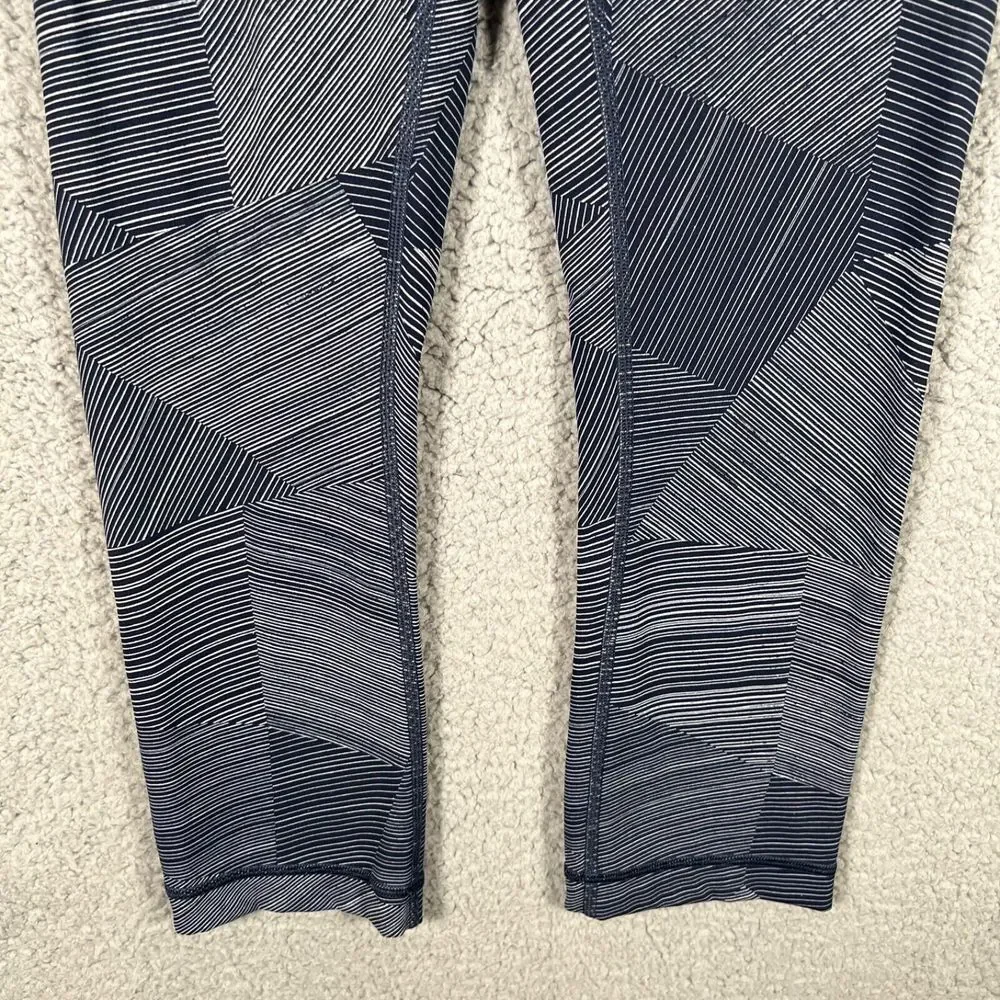Lululemon Leggings Womens 4 Wunder‎ Under Etch Hail Navy Blue Crop 21